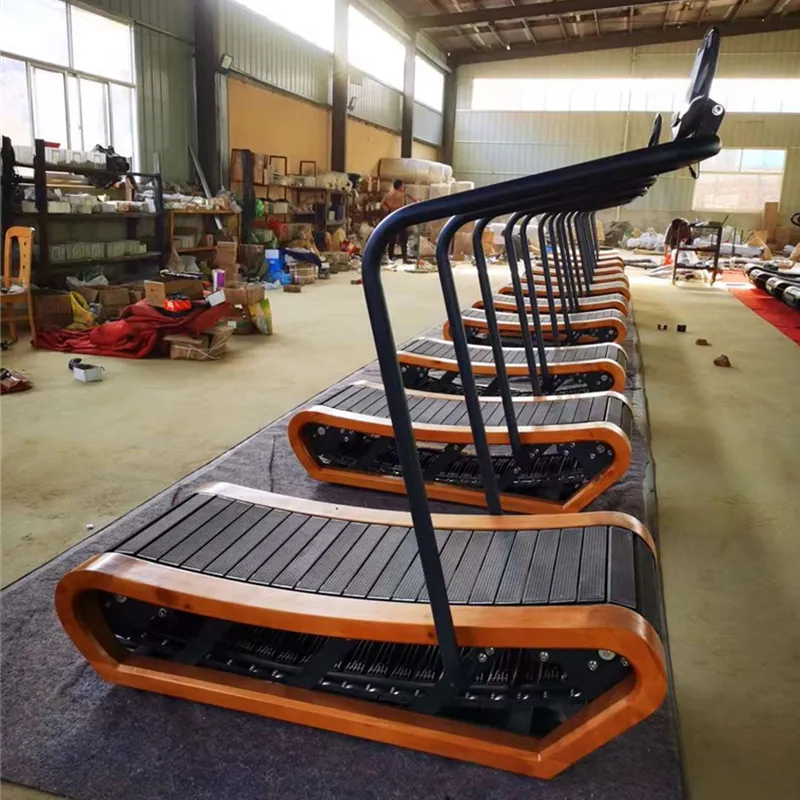 Wooden Curved Treadmills Exercises Gym Equipment Factory