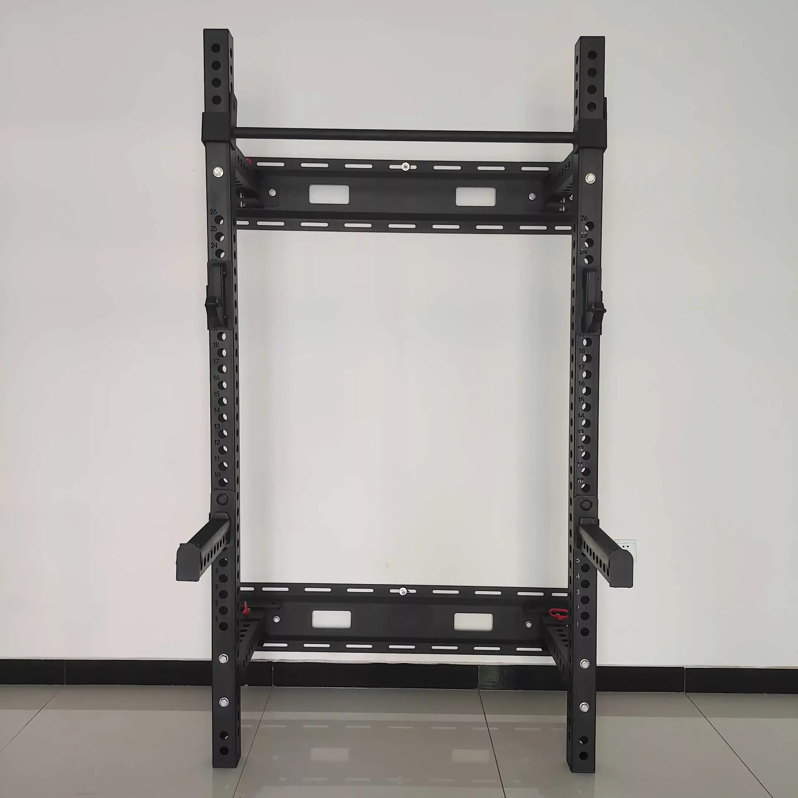 Adjustable Wall Mounted Foldable Half Folding Cage Squat Rack Exercise Workouts Gym Equipment Factory