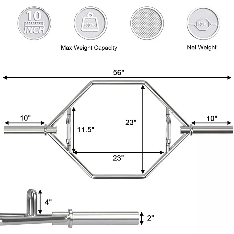 Hex Weighted Bars Exercises Weight Lifting Barbells Bar